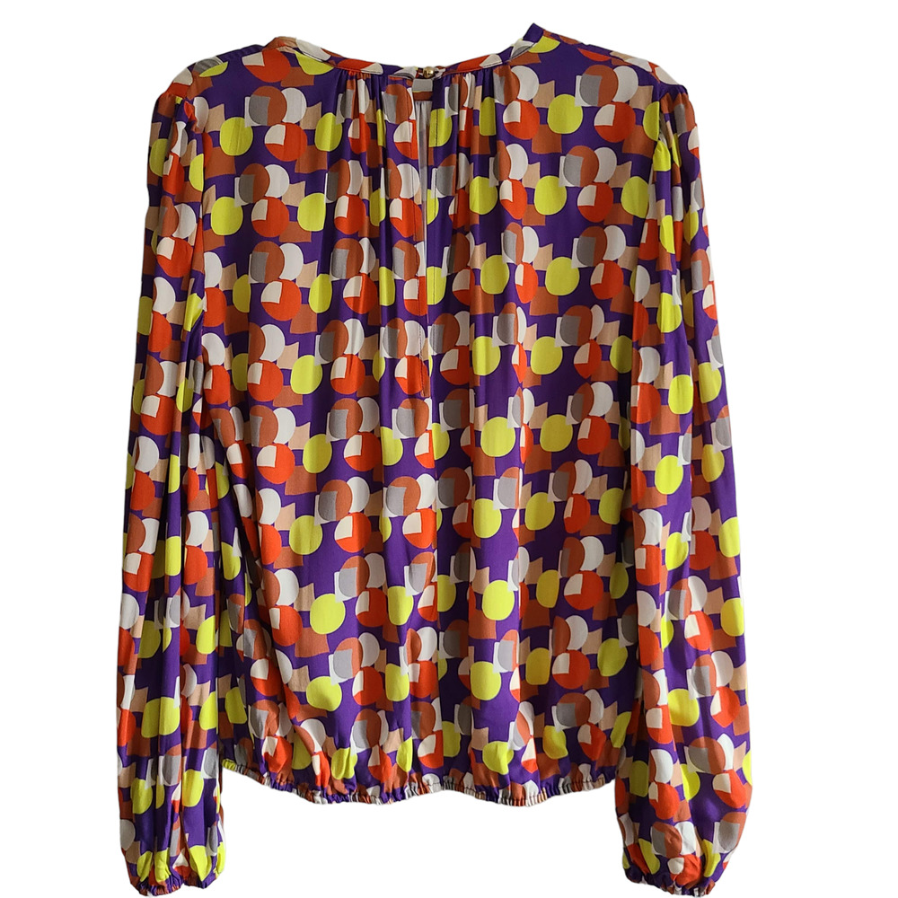 PARISIENNE ET ALORS Colorful Long Sleeve Blouse Women's US 8/Medium FR 38 - Picture 2 of 10